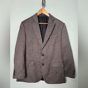 Stafford Blazer Classic‎ Fit Brown Herringbone Merino Wool Sport Coat Jacket 42R
